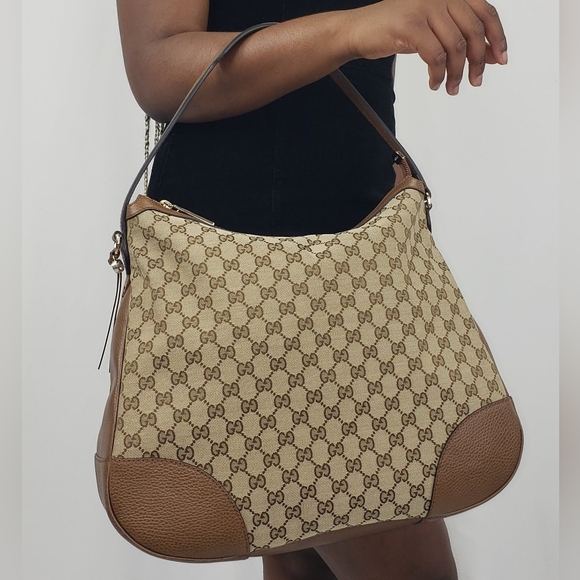 Gucci Handbags - Gucci Beige and Brown Shoulder Bag